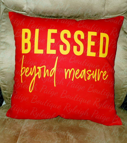 Blessed beyond measure Red pillow | Ryleigh Paige Boutique