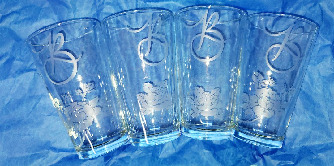 Set of Etched glasses | Ryleigh Paige Boutique