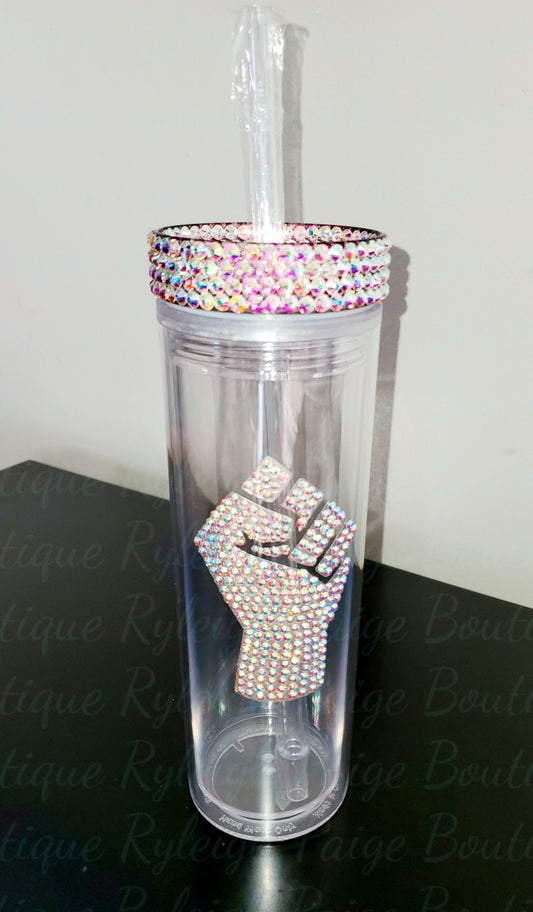 Acrylic 16 oz. Tumbler w/rhinestoned decal | Ryleigh Paige Boutique